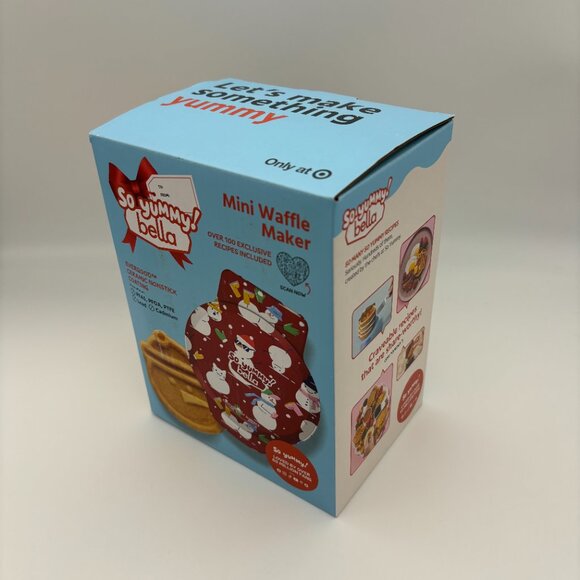 So Yummy by bella Mini Dunker Waffle Maker, Christmas Holiday Snowman NEW - Picture 1 of 3